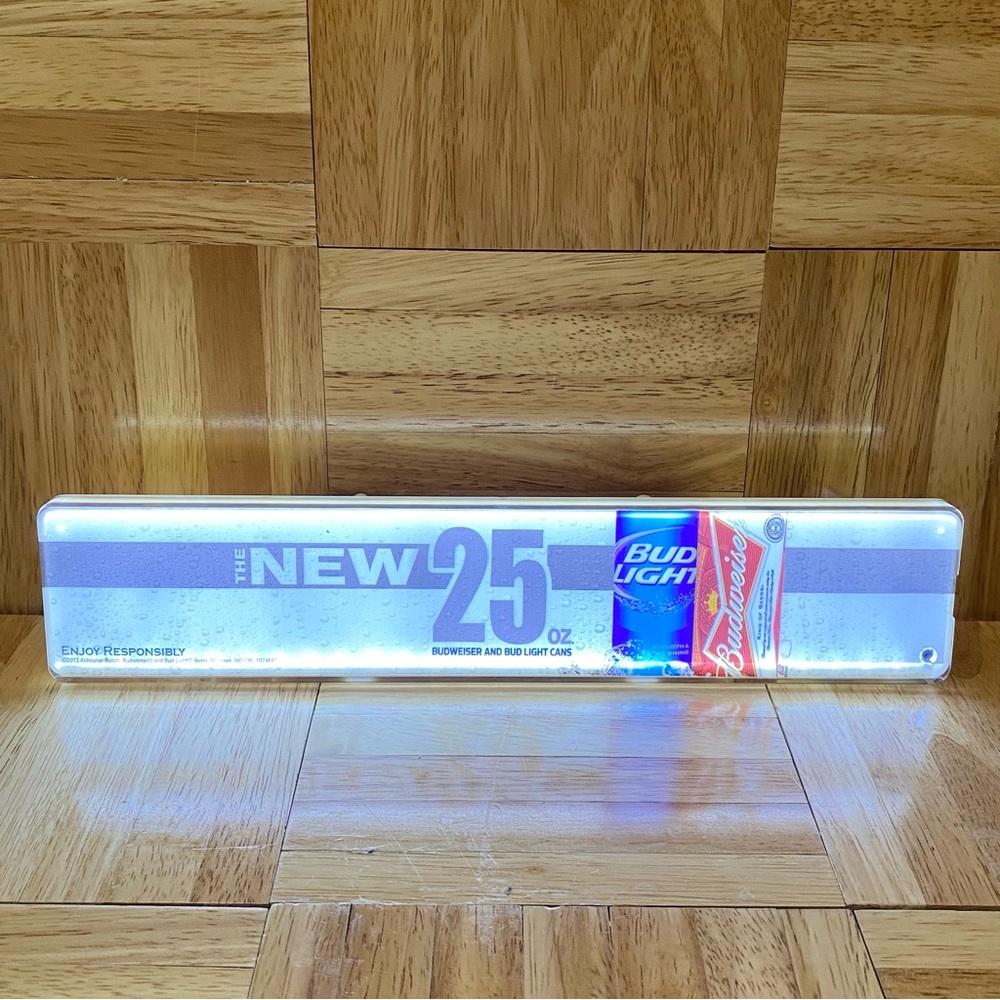 BUDWEISER & BUD LIGHT Neon Sign Motion Sensor Refrigerator Light Advertising Bar